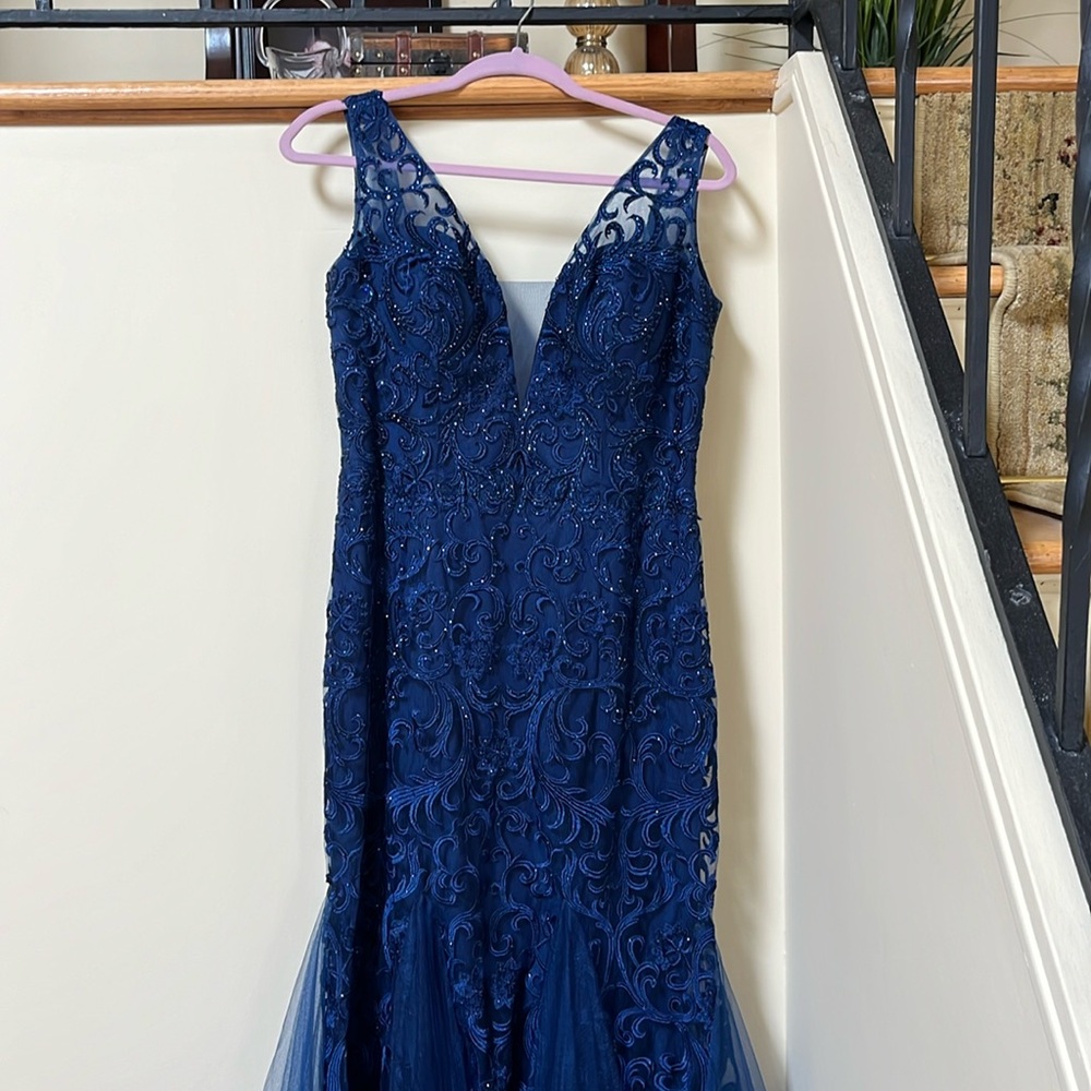 Camille La Vie Navy Blue Prom Dress